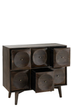 J-LINE LADEKAST CIRKELDESIGN HOUT DONKERBRUIN