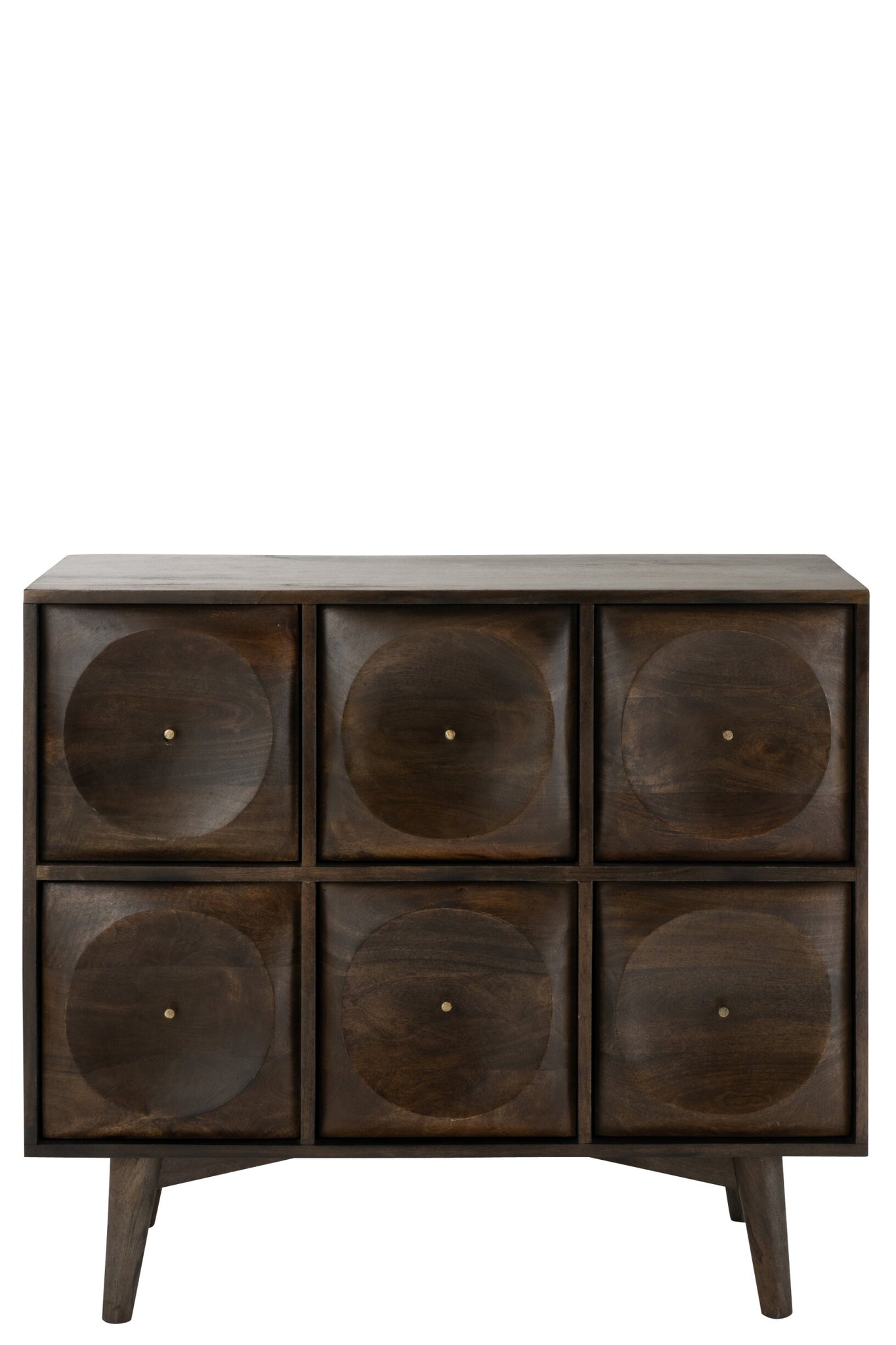 J-LINE LADEKAST CIRKELDESIGN HOUT DONKERBRUIN