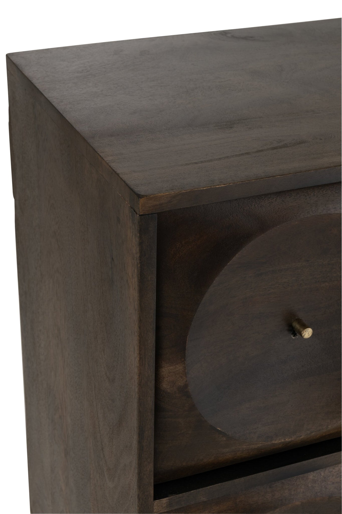 J-LINE LADEKAST CIRKELDESIGN HOUT DONKERBRUIN