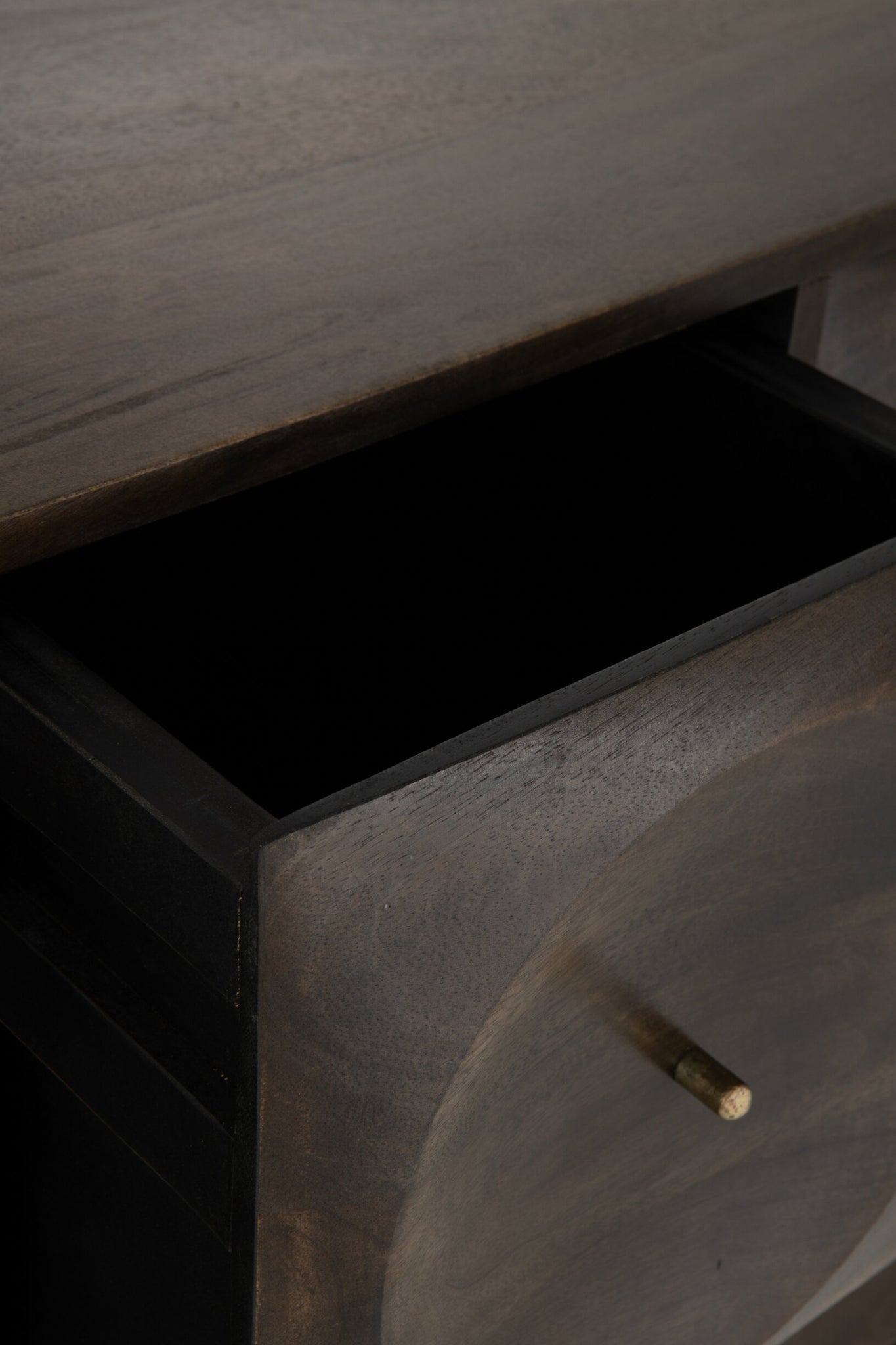 J-LINE LADEKAST CIRKELDESIGN HOUT DONKERBRUIN