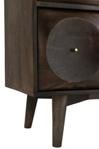 J-LINE LADEKAST CIRKELDESIGN HOUT DONKERBRUIN