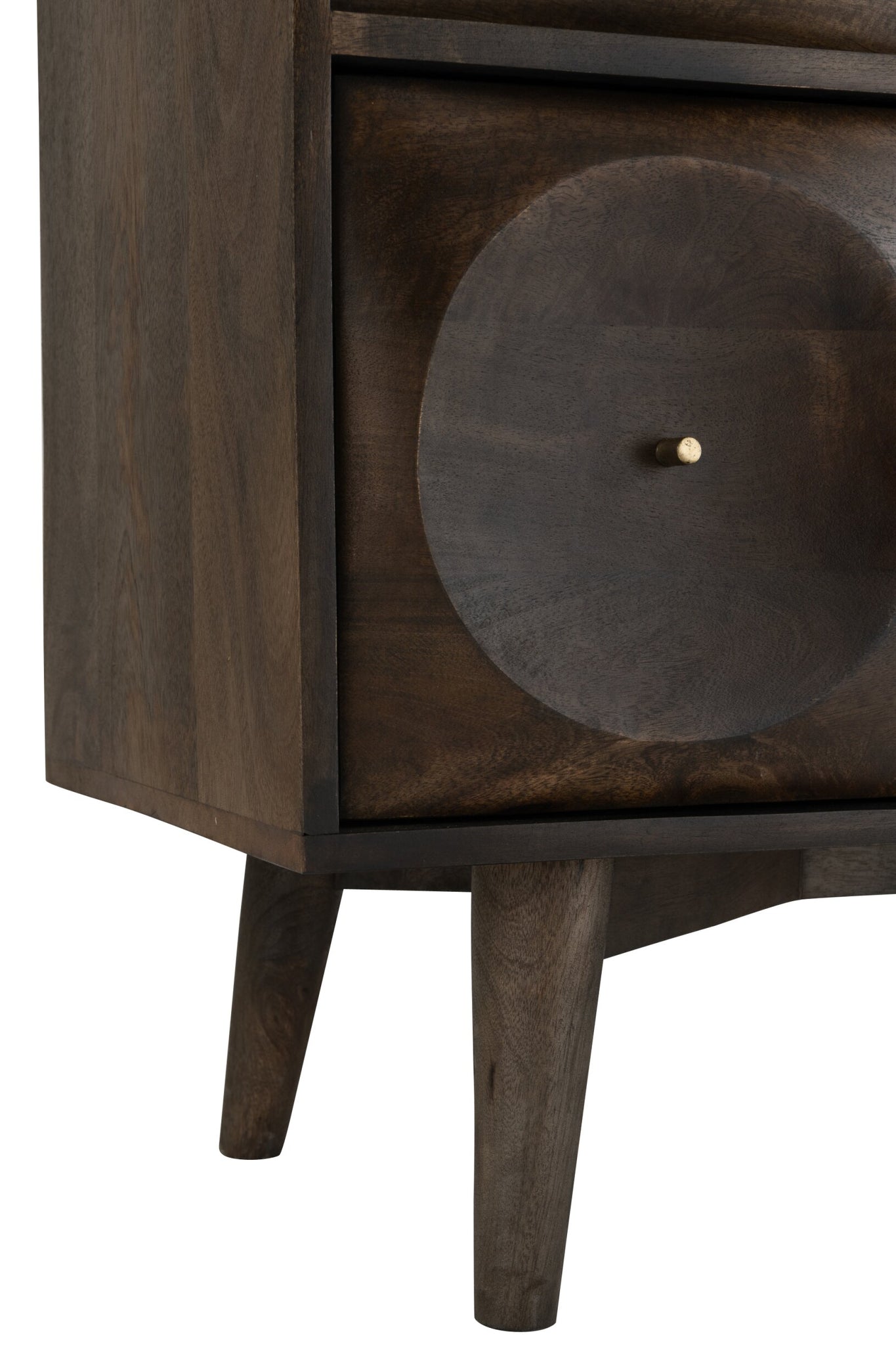 J-LINE LADEKAST CIRKELDESIGN HOUT DONKERBRUIN