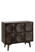 J-LINE LADEKAST CIRKELDESIGN HOUT DONKERBRUIN