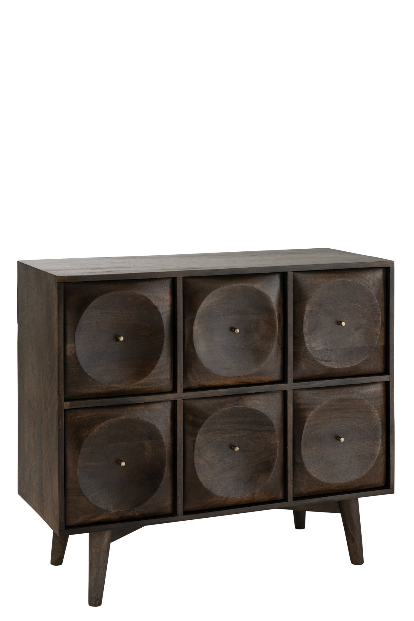 J-LINE LADEKAST CIRKELDESIGN HOUT DONKERBRUIN