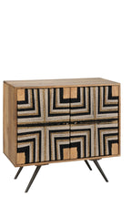J-LINE KAST GEVLOCHTEN DRAADDESIGN HOUT NATUREL/ZWART