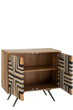 J-LINE KAST GEVLOCHTEN DRAADDESIGN HOUT NATUREL/ZWART