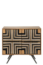 J-LINE KAST GEVLOCHTEN DRAADDESIGN HOUT NATUREL/ZWART