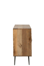 J-LINE KAST GEVLOCHTEN DRAADDESIGN HOUT NATUREL/ZWART