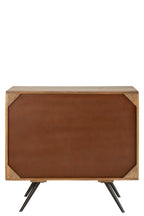 J-LINE KAST GEVLOCHTEN DRAADDESIGN HOUT NATUREL/ZWART