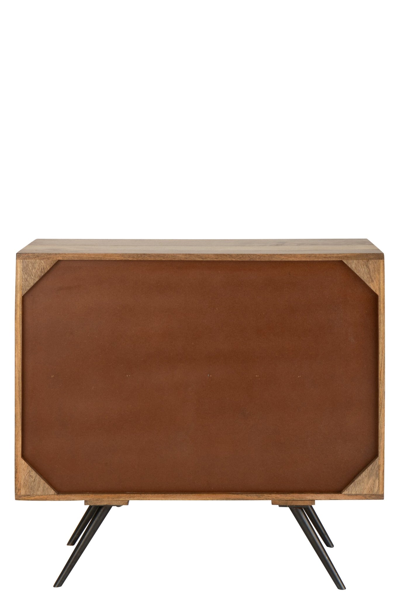 J-LINE KAST GEVLOCHTEN DRAADDESIGN HOUT NATUREL/ZWART