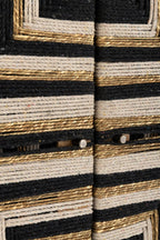 J-LINE KAST GEVLOCHTEN DRAADDESIGN HOUT NATUREL/ZWART