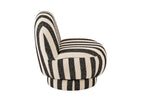J-LINE LOUNGESTOEL GESTREEPT STOF ZWART/WIT 76 CM