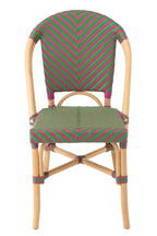 J-LINE EETKAMERSTOEL GEO ROTAN ROZE/GROEN