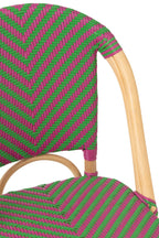 J-LINE EETKAMERSTOEL GEO ROTAN ROZE/GROEN