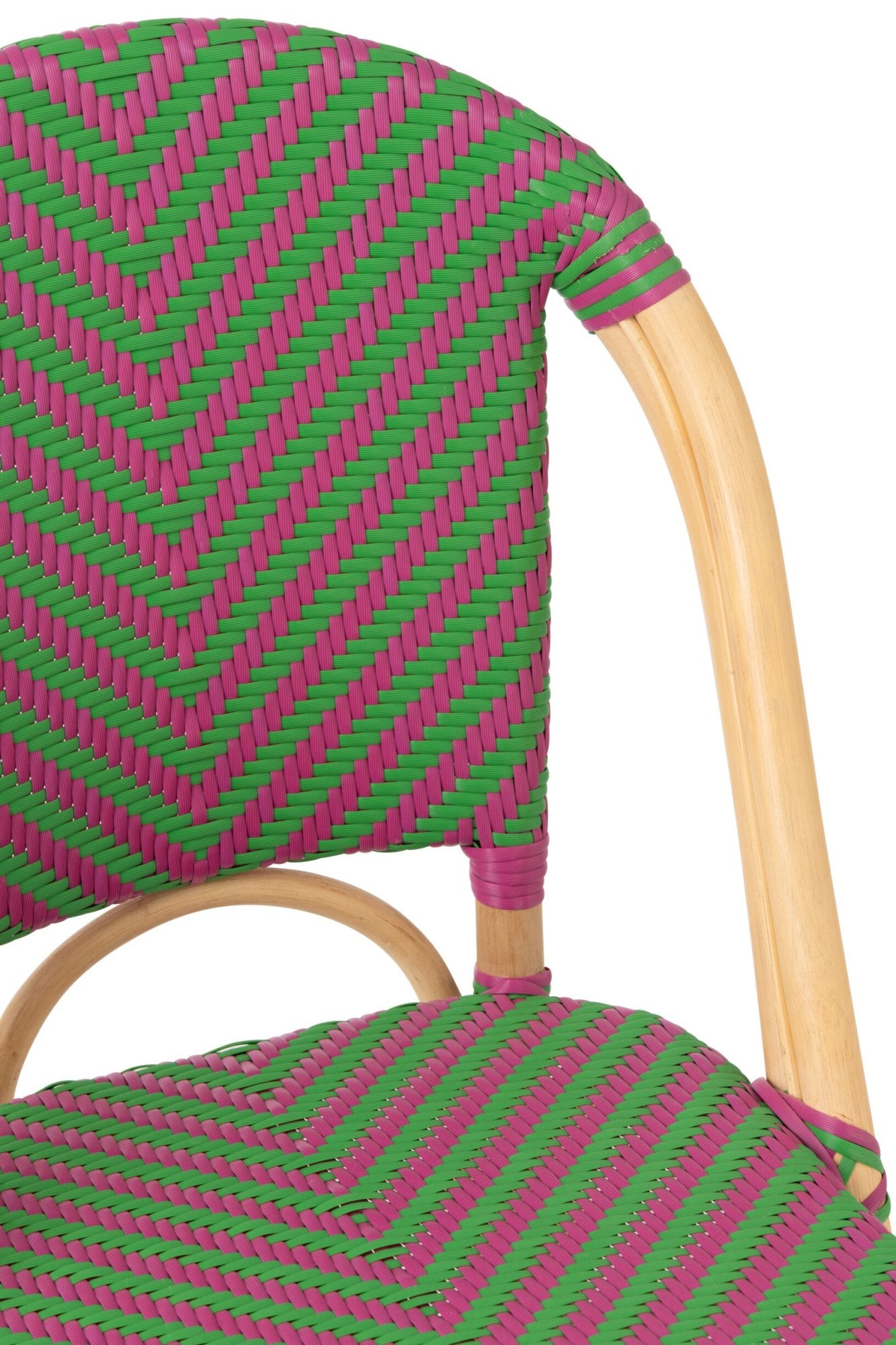 J-LINE EETKAMERSTOEL GEO ROTAN ROZE/GROEN