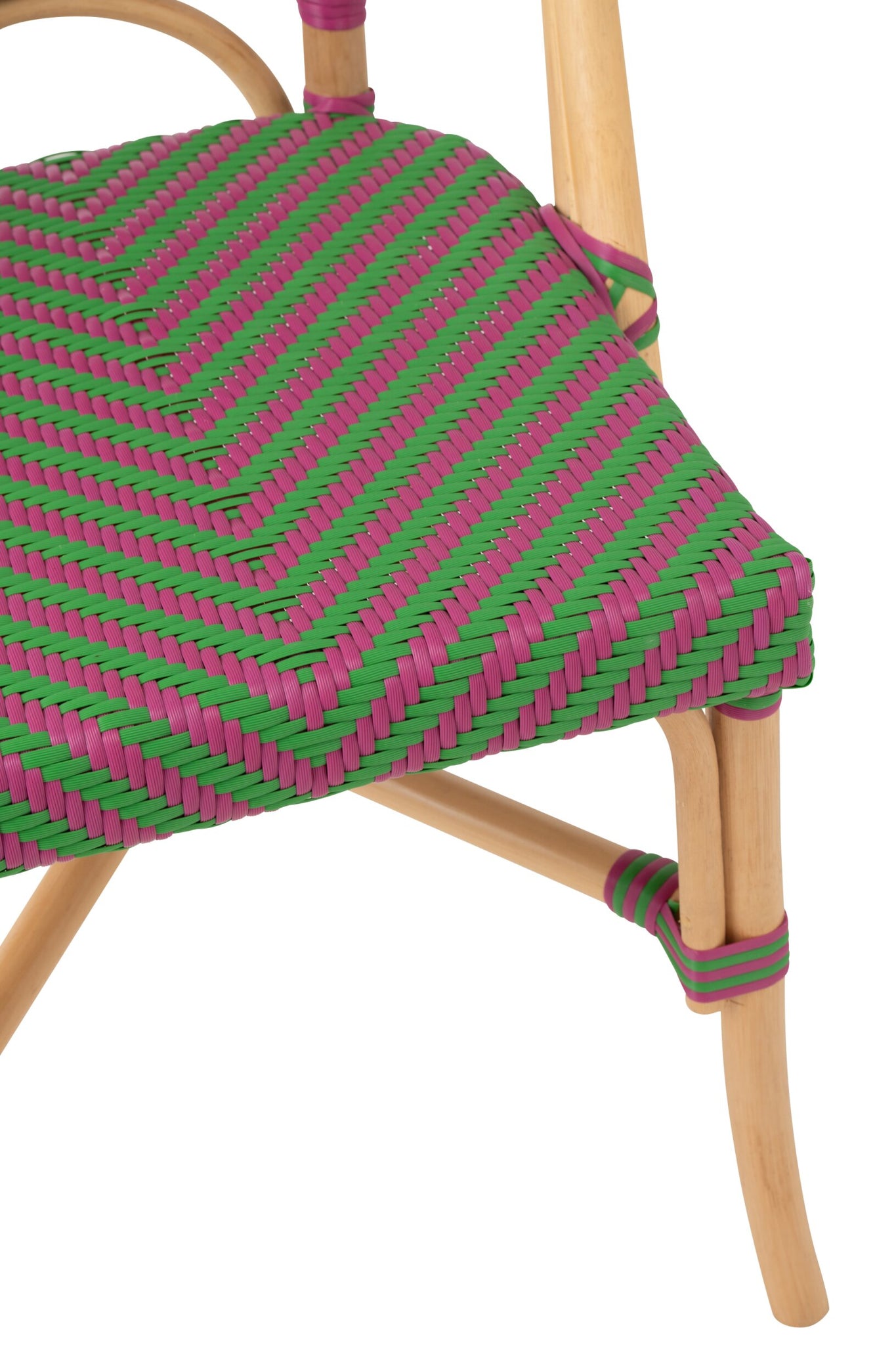 J-LINE EETKAMERSTOEL GEO ROTAN ROZE/GROEN
