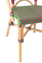 J-LINE EETKAMERSTOEL GEO ROTAN ROZE/GROEN