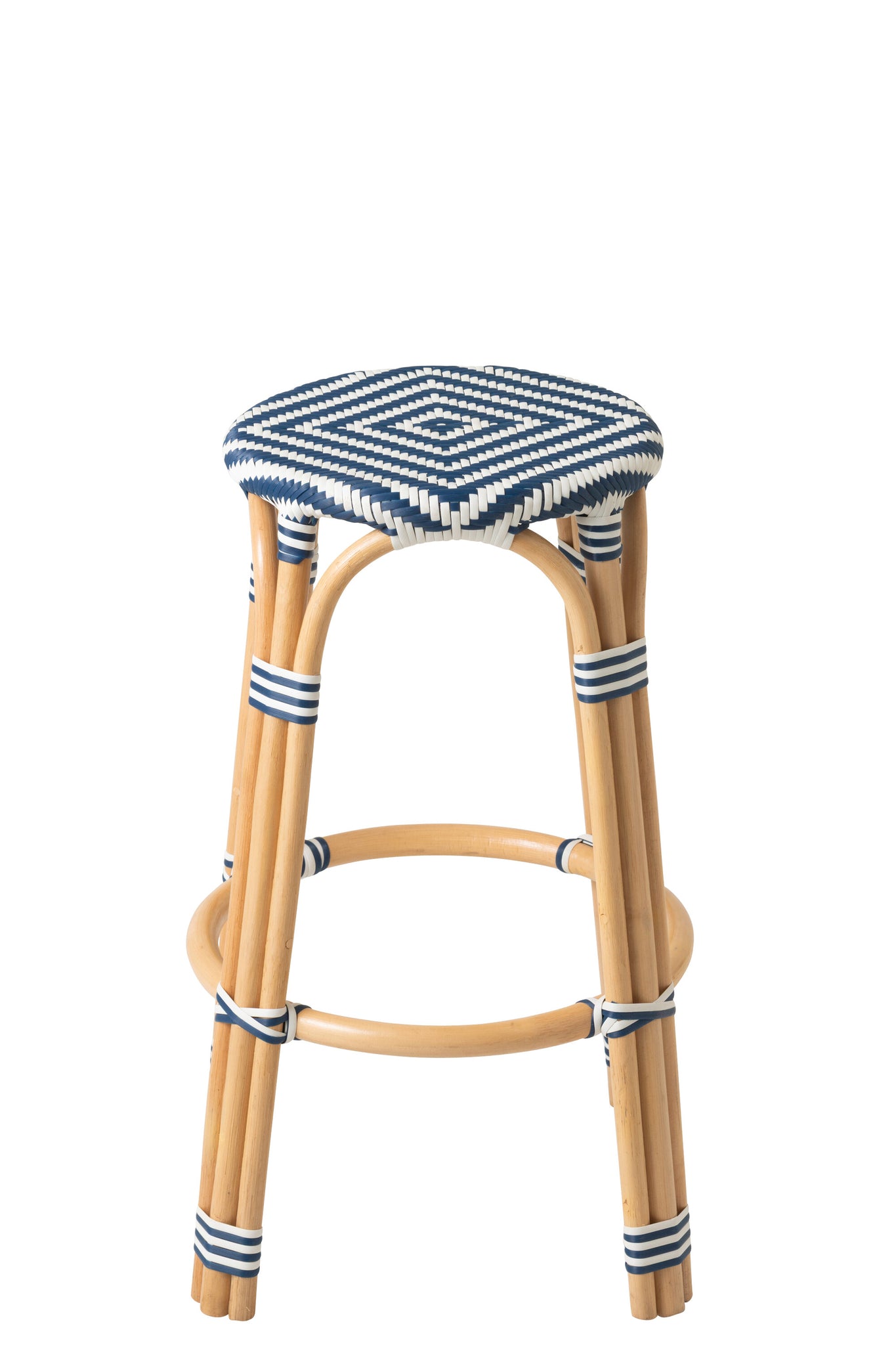 J-LINE KRUK GEO RATTAN BLAUW/WIT