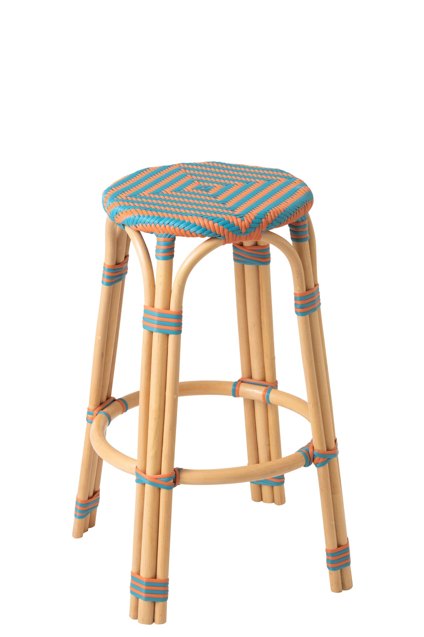 J-LINE KRUK GEO RATTAN ORANJE/TURQUOISE