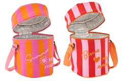 J-LINE LUNCHTAS SUMMER/BISOUS GESTREEPT KATOEN MULTI ASSORTI KLEIN