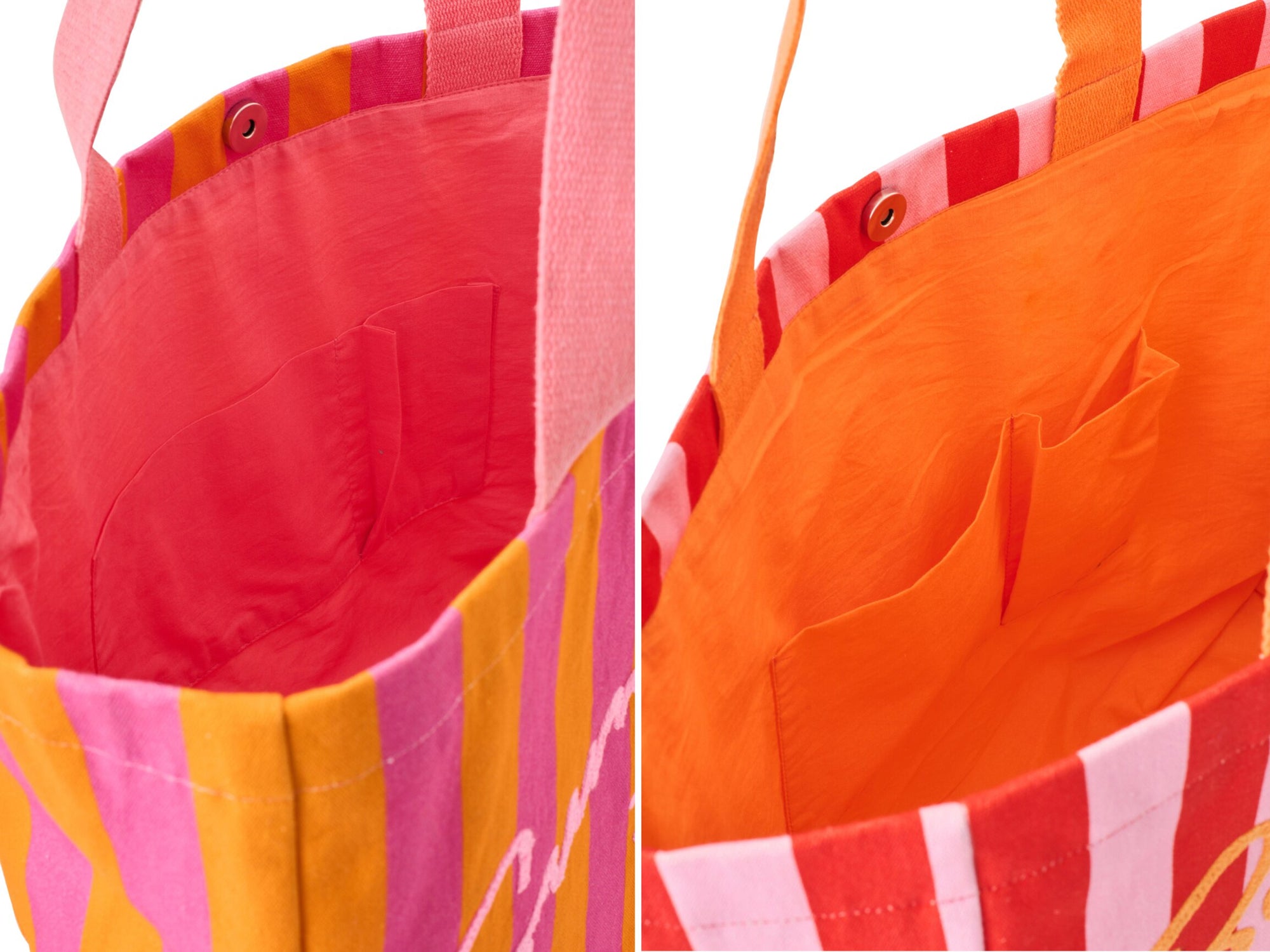 J-LINE STRANDTAS SUMMER/BISOUS GESTREEPT KATOEN MULTICOLOR – ASSORTIMENT VAN 2