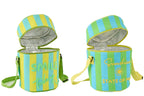 J-LINE LUNCHTAS SUNSHINE/SMILE GESTREEPT KATOEN MULTI ASSORTI