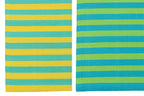 J-LINE STRANDMAT SUNSHINE/SMILE GESTREEPT POLYPROPYLEEN MULTI ASSORTIMENT VAN 2 L70XB150CM - Tuincentrum Lopik