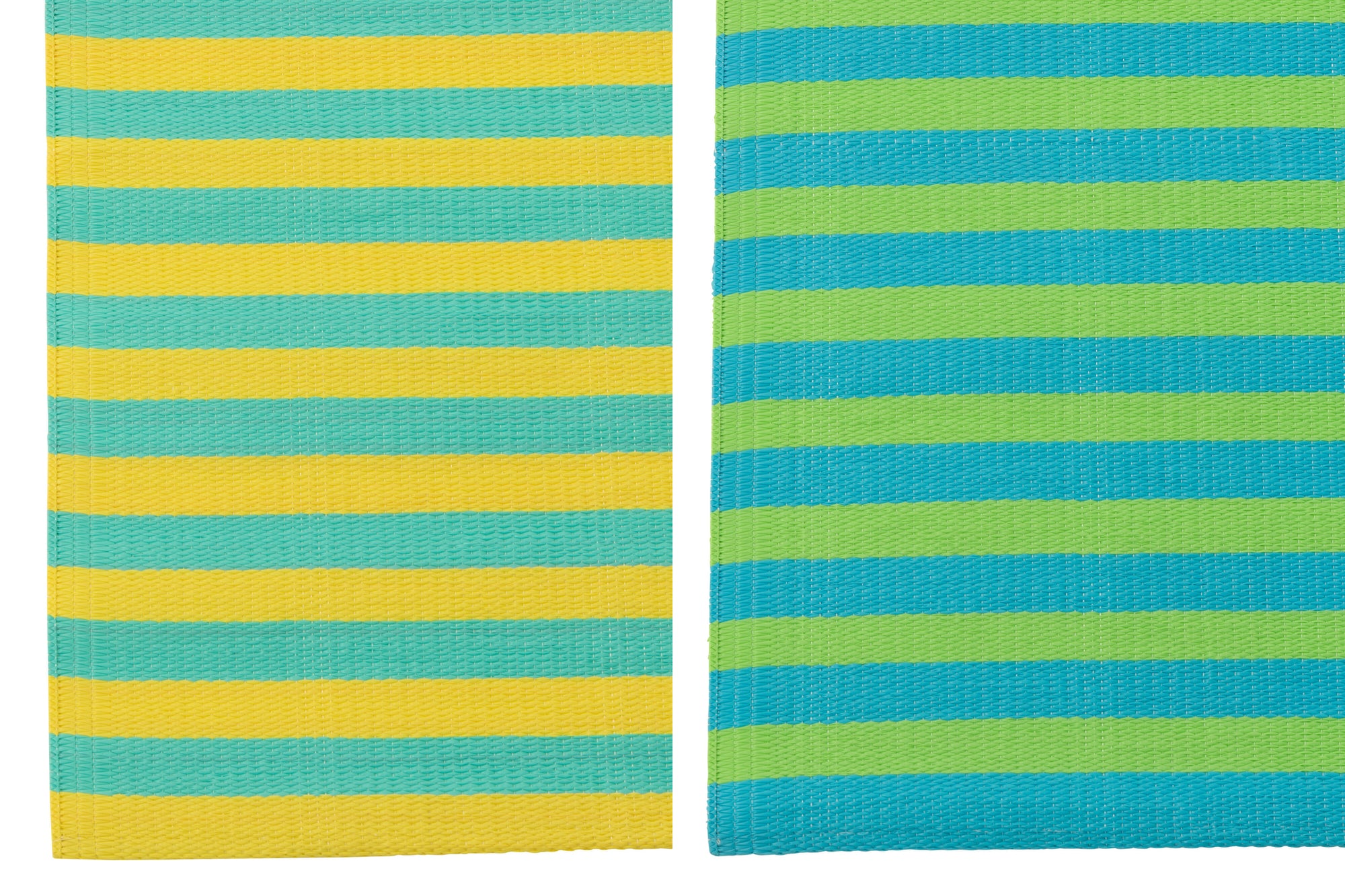 J-LINE STRANDMAT SUNSHINE/SMILE GESTREEPT POLYPROPYLEEN MULTI ASSORTIMENT VAN 2 L70XB150CM - Tuincentrum Lopik
