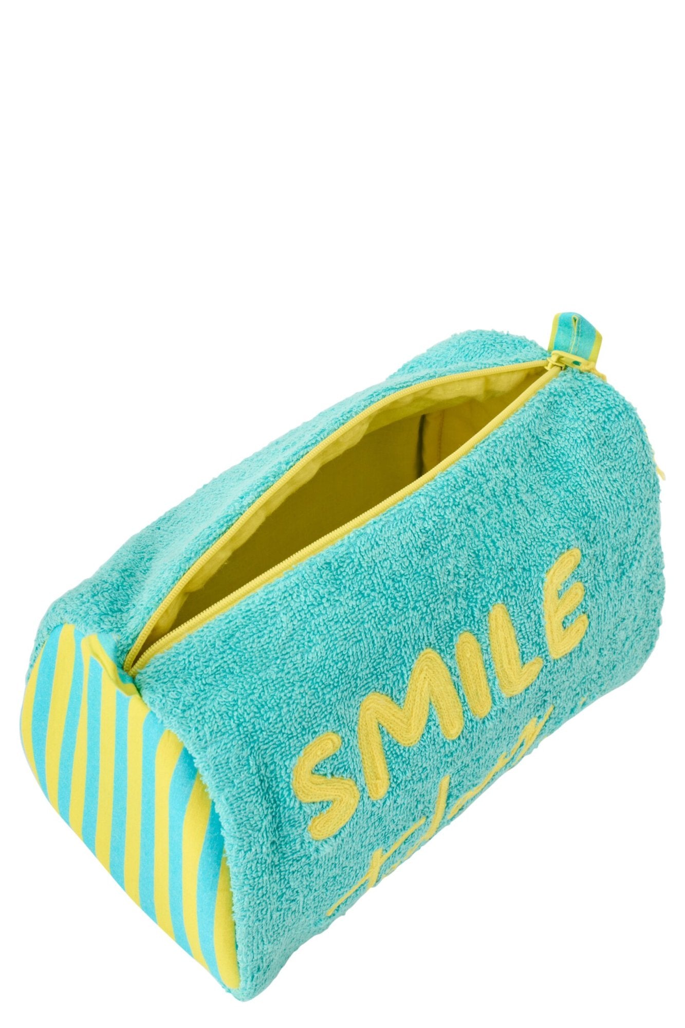 J-LINE SET VAN 2 STRANDTASSEN SMILE KATOENMIX BLAUW/GEEL