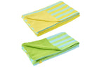 J-LINE STRANDLAKEN SUNSHINE/SMILE GESTREEPT KATOEN MULTI ASSORTIMENT VAN 2 L80XB180CM - Tuincentrum Lopik
