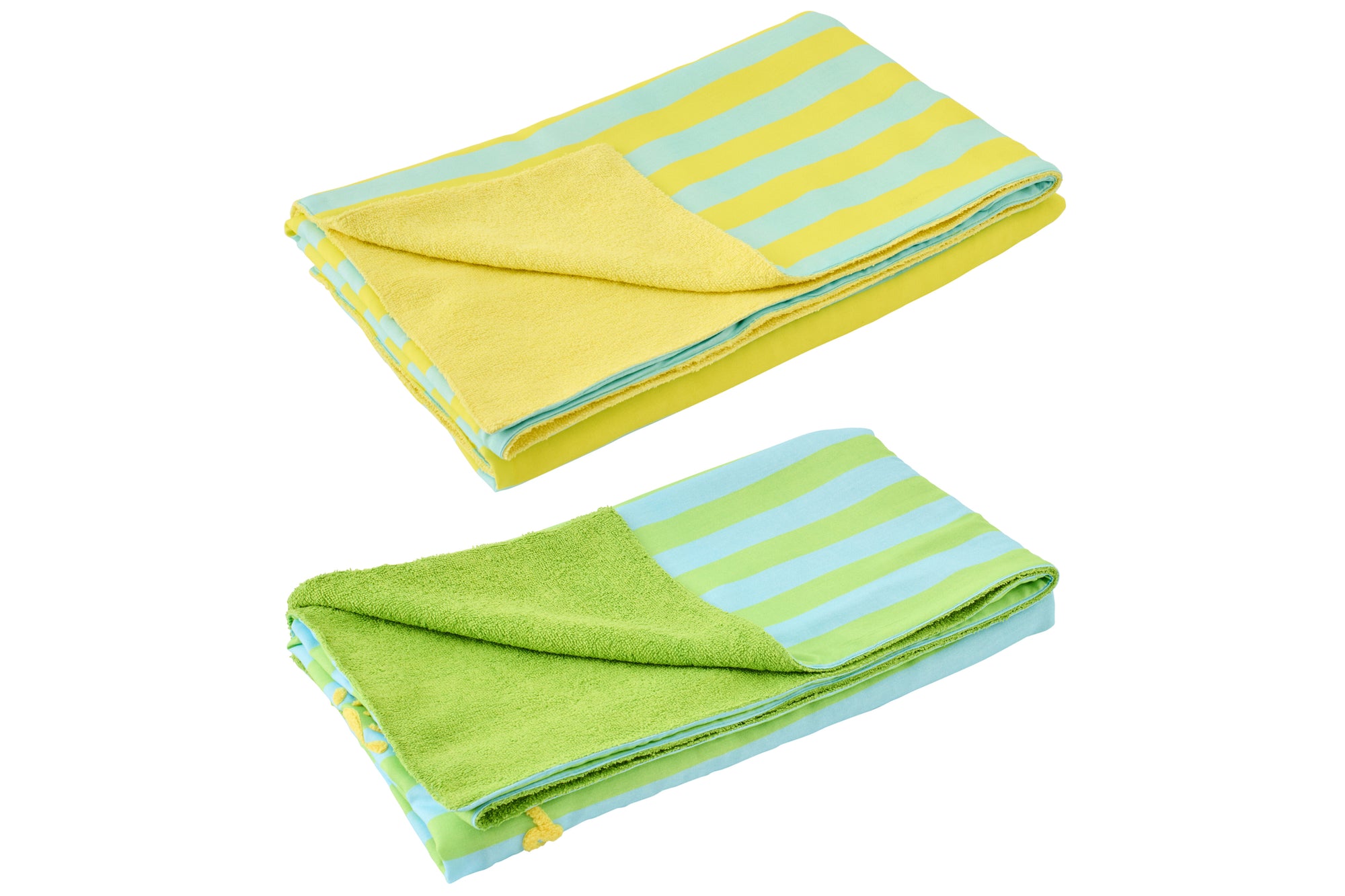 J-LINE STRANDLAKEN SUNSHINE/SMILE GESTREEPT KATOEN MULTI ASSORTIMENT VAN 2 L80XB180CM - Tuincentrum Lopik