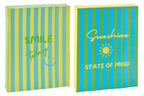 J-LINE STRANDLAKEN SUNSHINE/SMILE GESTREEPT KATOEN MULTI ASSORTIMENT VAN 2 L80XB180CM - Tuincentrum Lopik