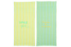 J-LINE STRANDLAKEN SUNSHINE/SMILE GESTREEPT KATOEN MULTI ASSORTIMENT VAN 2 L80XB180CM - Tuincentrum Lopik