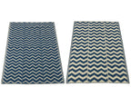 J-LINE STRANDMAT OLA AMOR POLYPROPYLEEN WIT/DONKERBLAUW ASSORTIMENT VAN 2 L90XB180CM - Tuincentrum Lopik