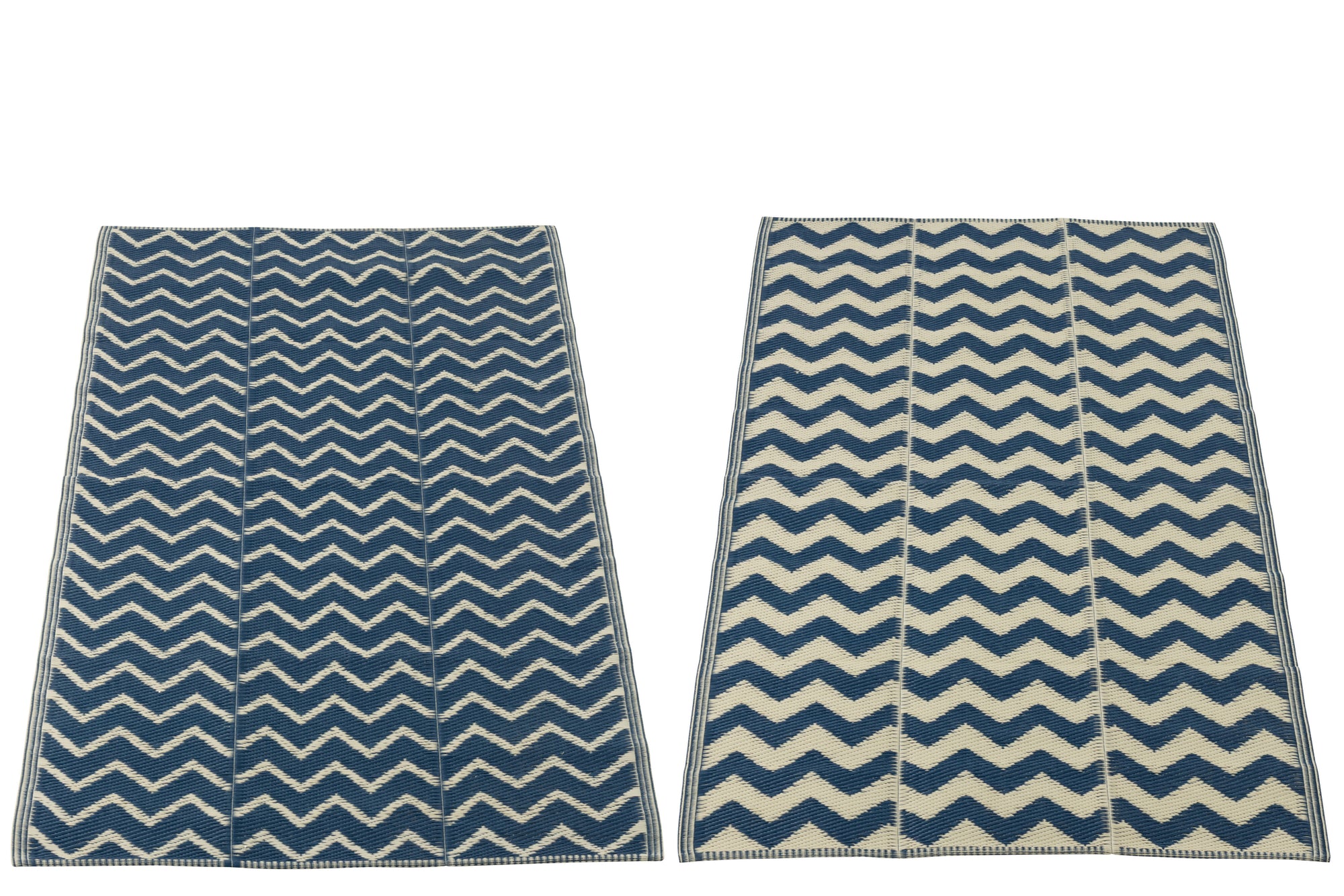 J-LINE STRANDMAT OLA AMOR POLYPROPYLEEN WIT/DONKERBLAUW ASSORTIMENT VAN 2 L90XB180CM - Tuincentrum Lopik