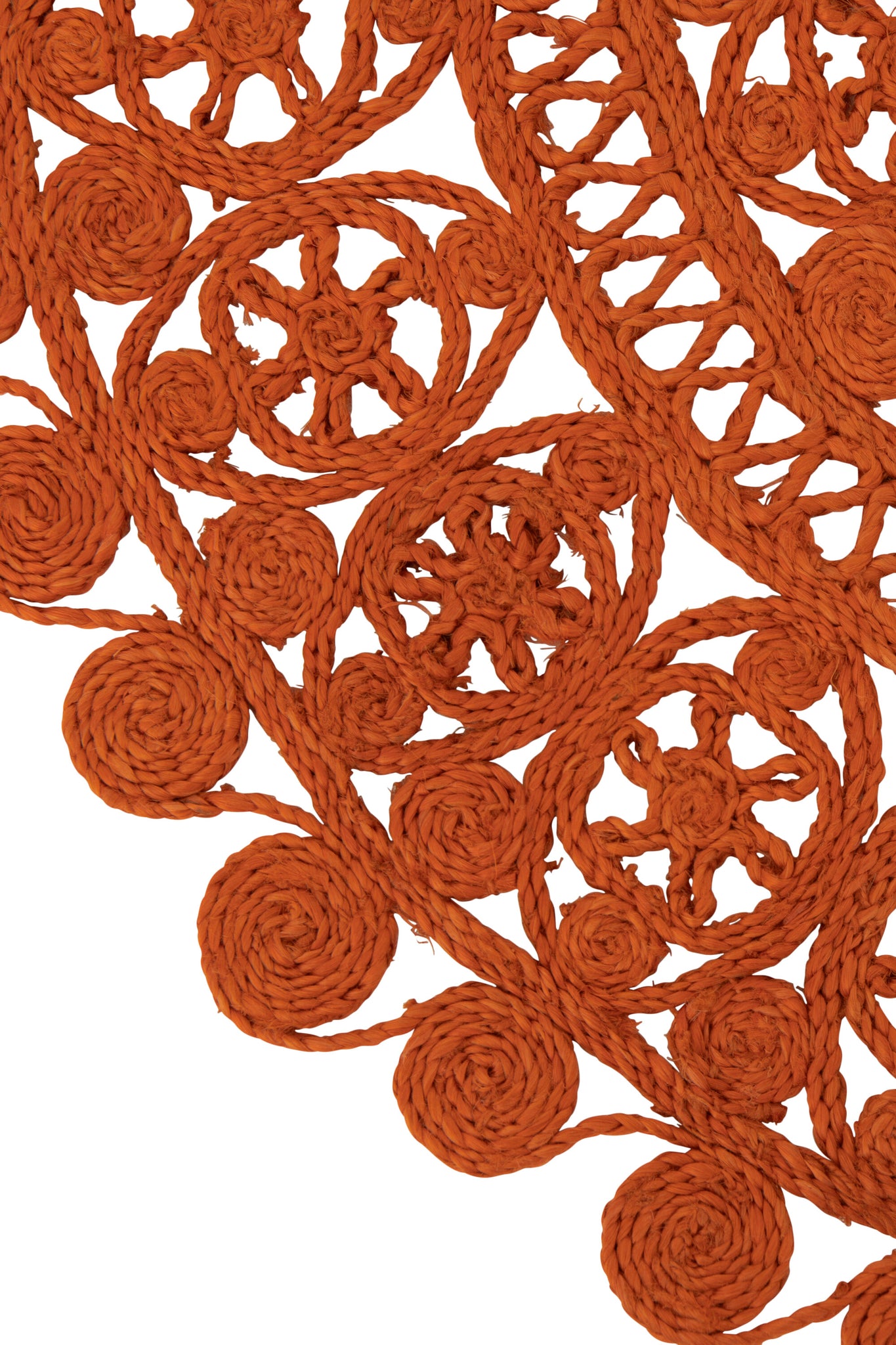Rug Oriental Round Jute Dark Orange Small - Tuincentrum Lopik