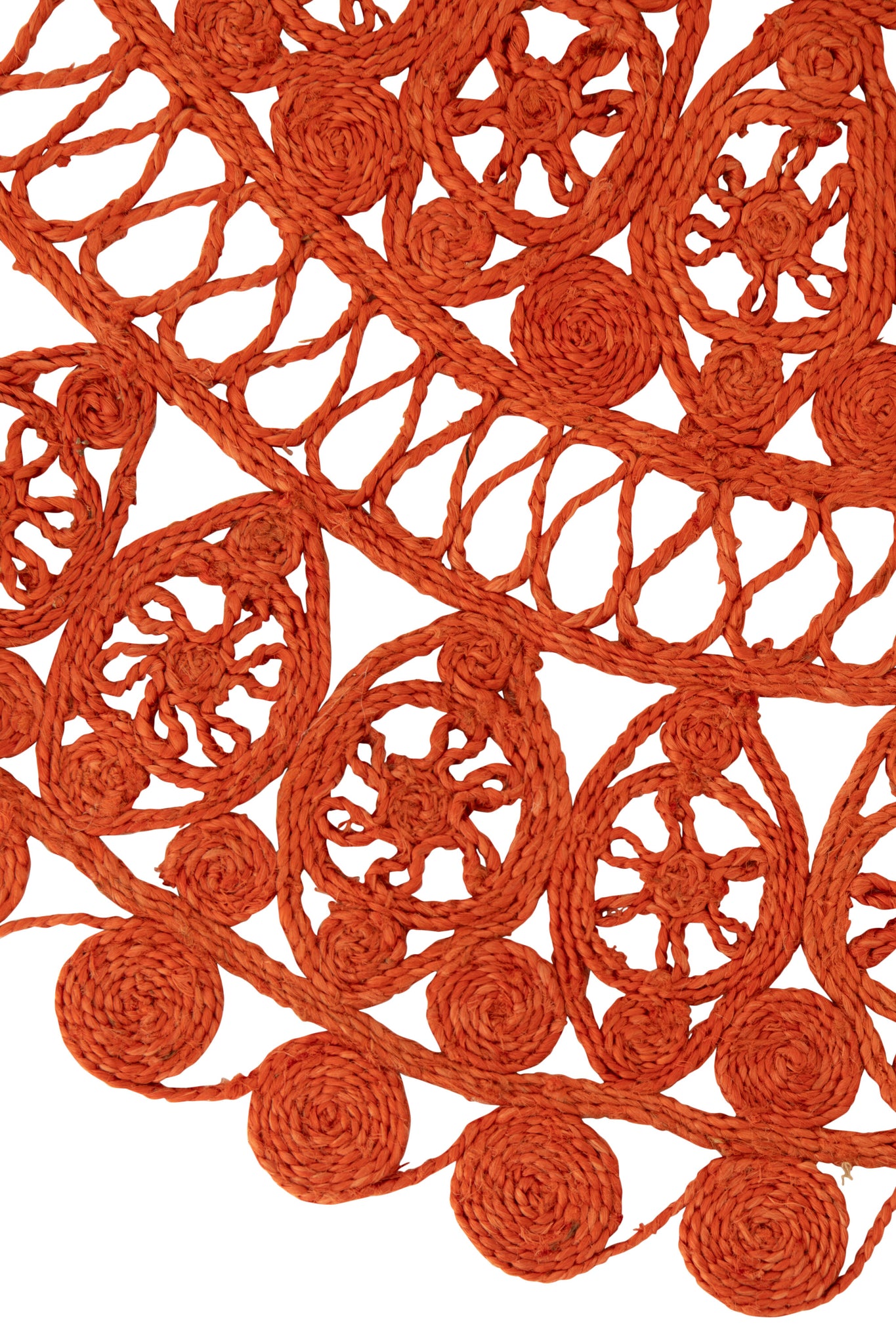 Rug Oriental Round Jute Dark Orange Large - Tuincentrum Lopik