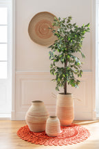 Rug Oriental Round Jute Dark Orange Large - Tuincentrum Lopik
