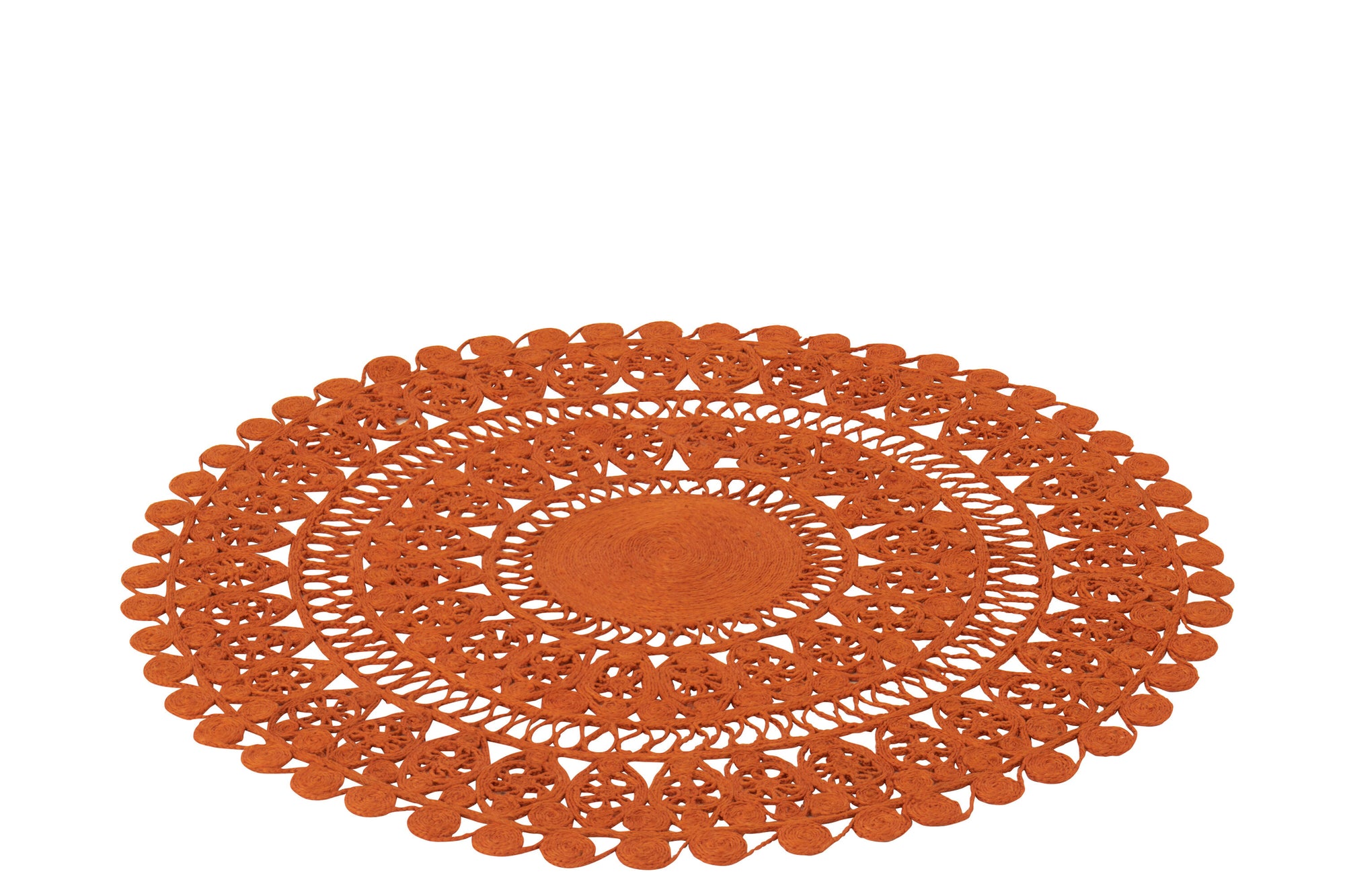 Rug Oriental Round Jute Dark Orange Large - Tuincentrum Lopik
