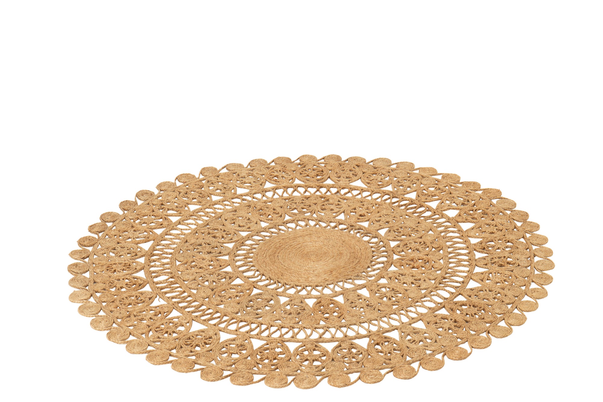 J-LINE VLOERKLEED ORIENTAL ROND JUTE NATUREL LARGE 125 CM - Tuincentrum Lopik
