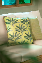 J-LINE KUSSEN VIERKANT POLYESTER GROEN/GEBROKEN WIT SET VAN 3 - Tuincentrum Lopik