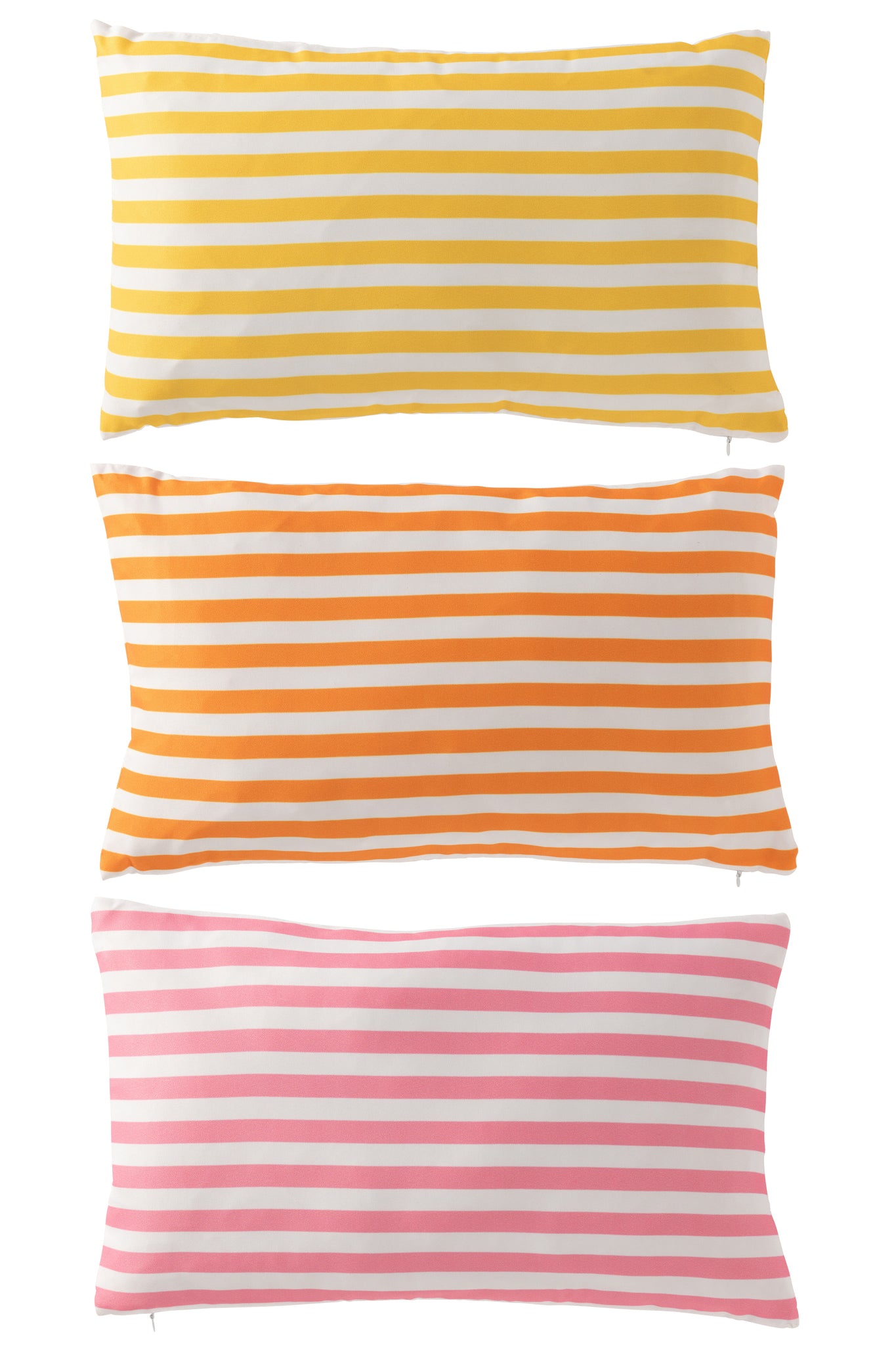 J-LINE KUSSEN OUTDOOR RECHTHOEK GESTREEPT POLYESTER MULTICOLOR SET VAN 3 - Tuincentrum Lopik