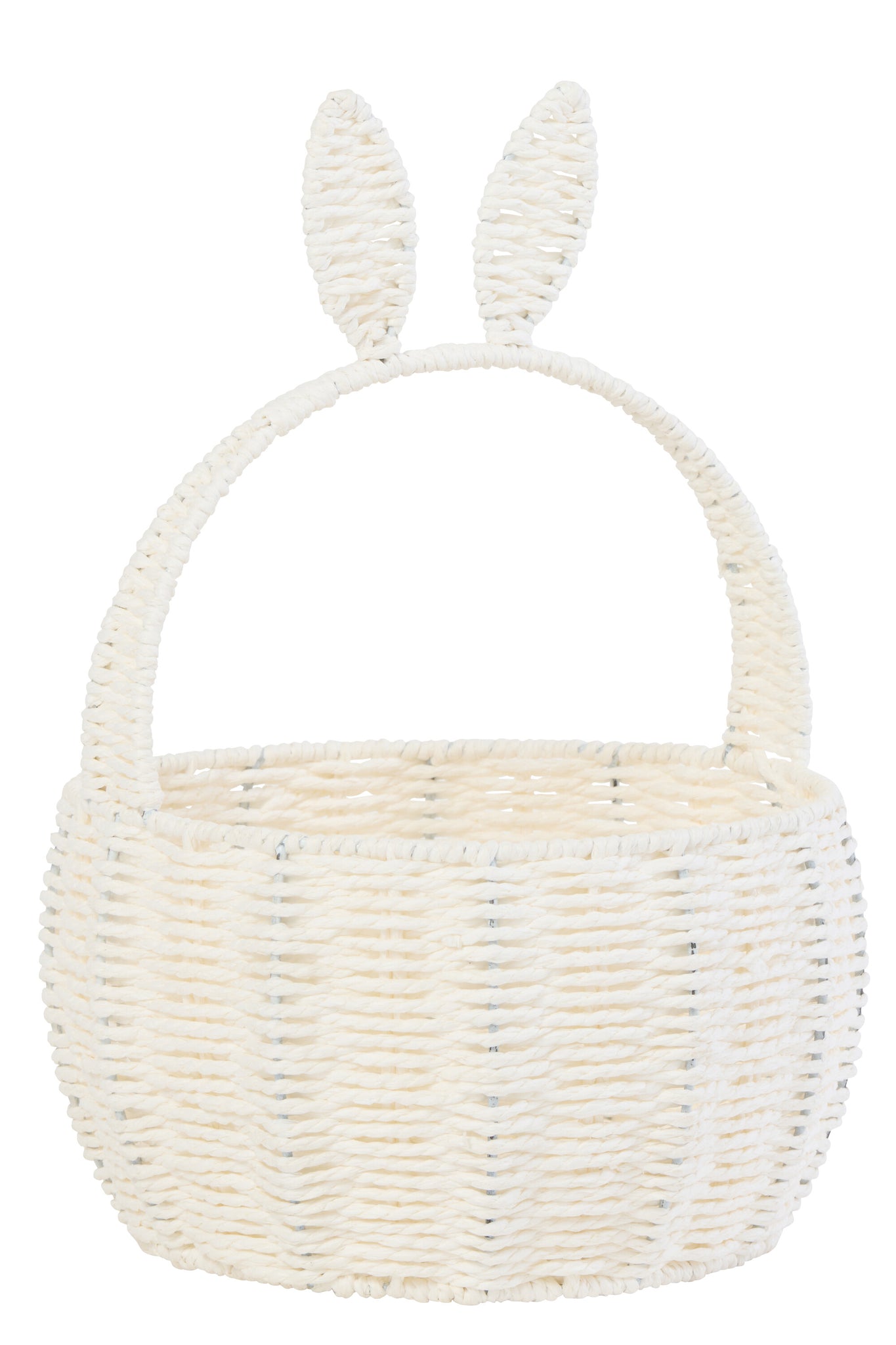 J-LINE BASKET RABBIT IRON/PAPER WHITE