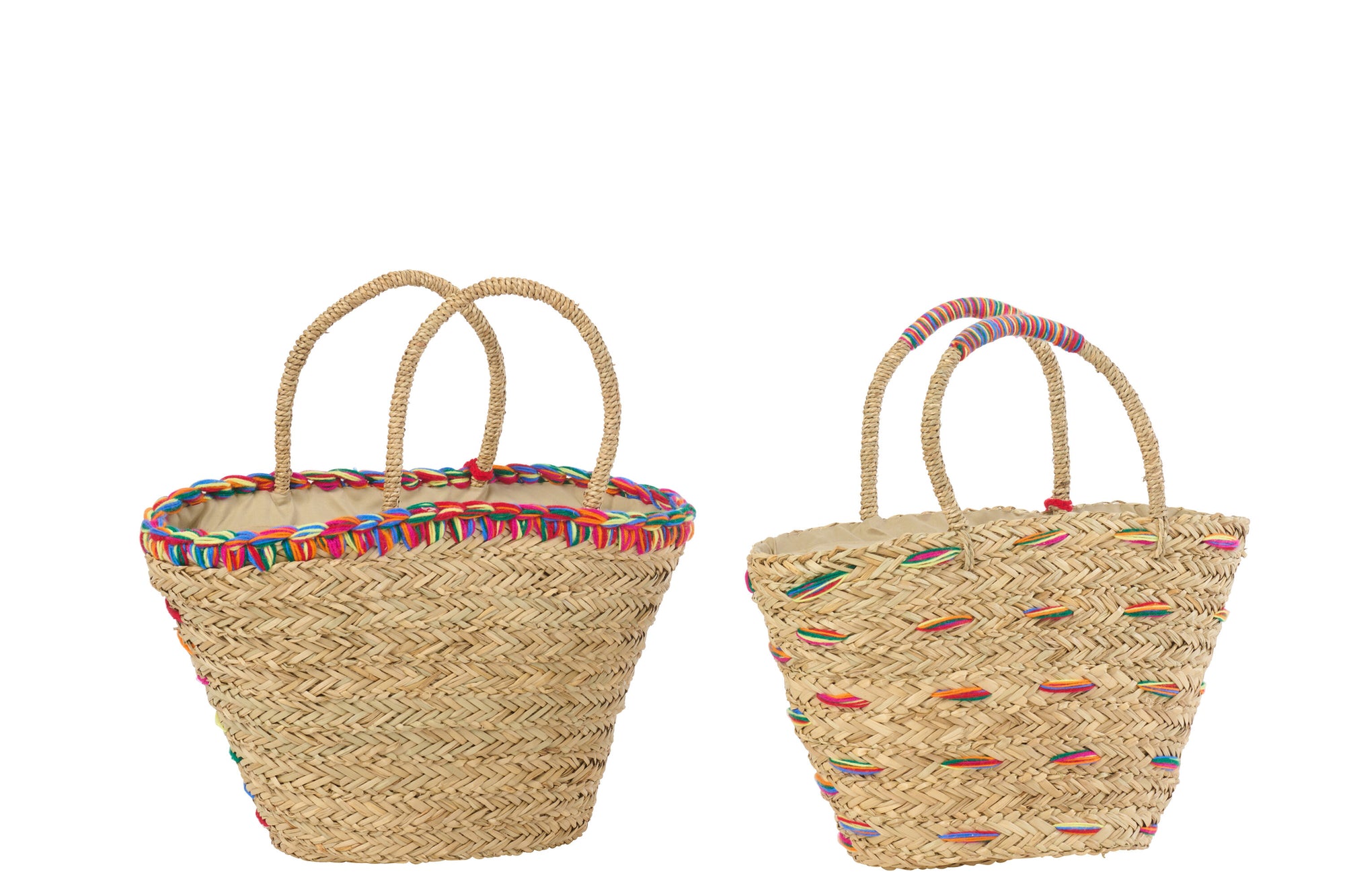 J-LINE TAS GESTREEPT ZEEGRAS MULTICOLOR ASSORTIMENT VAN 2