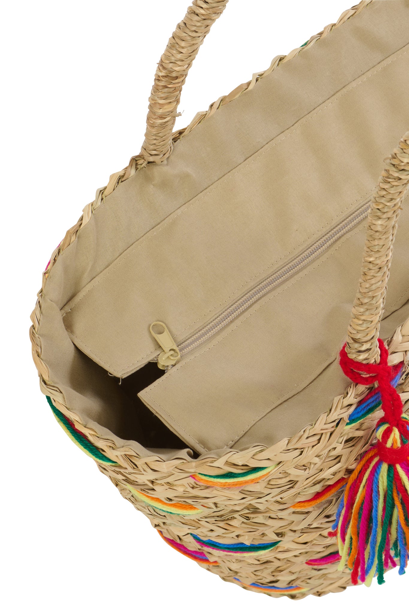 J-LINE TAS GESTREEPT ZEEGRAS MULTICOLOR ASSORTIMENT VAN 2