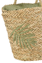 J-LINE TAS LEAF ZEEGRAS NATUREL/OLIJFGROEN