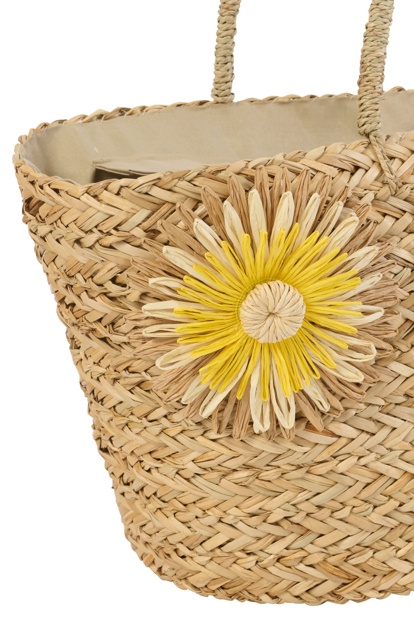 J-LINE TAS SUNFLOWER ZEEGRAS GEEL/ORANJE ASSORTIMENT VAN 2