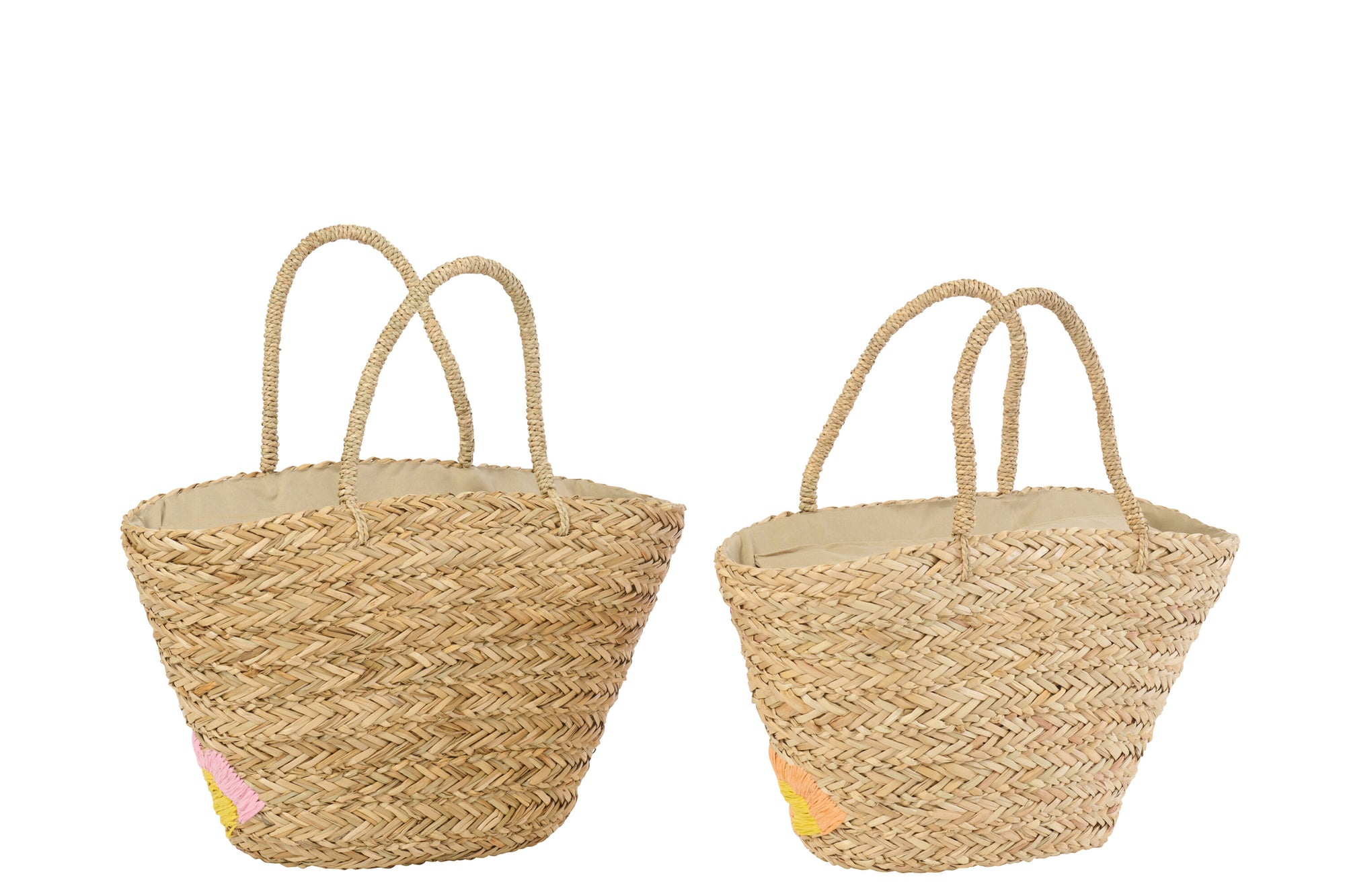 J-LINE TAS FLOWER ZEEGRAS MULTICOLOR ASSORTIMENT VAN 2