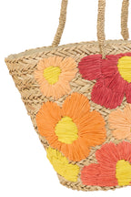 J-LINE TAS FLOWER ZEEGRAS MULTICOLOR ASSORTIMENT VAN 2