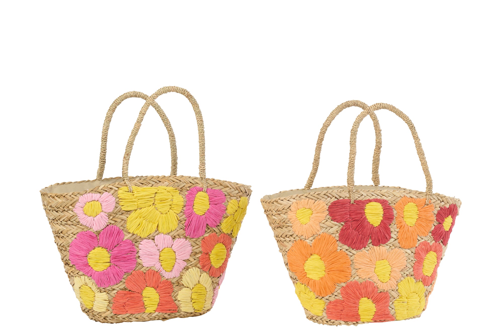 J-LINE TAS FLOWER ZEEGRAS MULTICOLOR ASSORTIMENT VAN 2